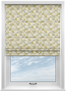 Mosaic Tile, Zest - Motorised Roman Blind